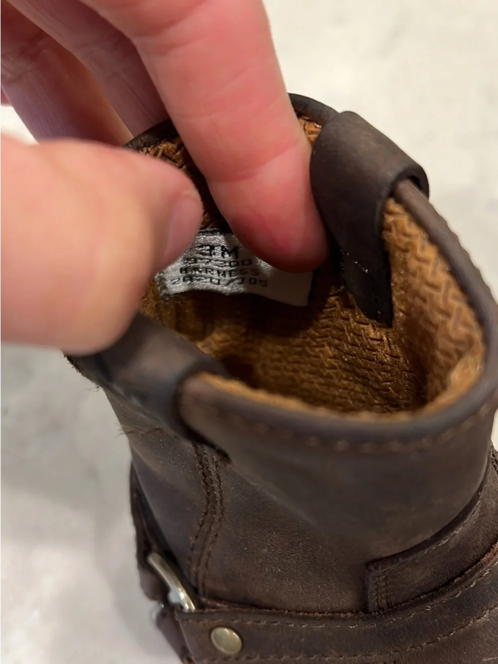 Frye Toddler Brown Leather Harness Boots